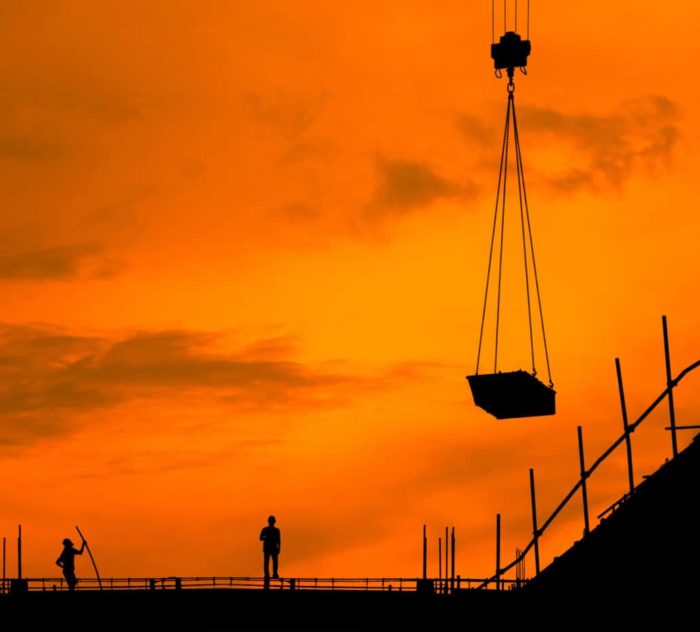 Construction worker working on a construction site