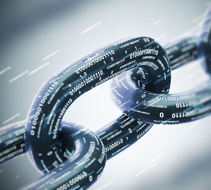 Diagonal chain made of zeros and ones. Cryptocurrency and mining. A bitcoin metaphor. Gray background. A close up. 3d rendering mock up